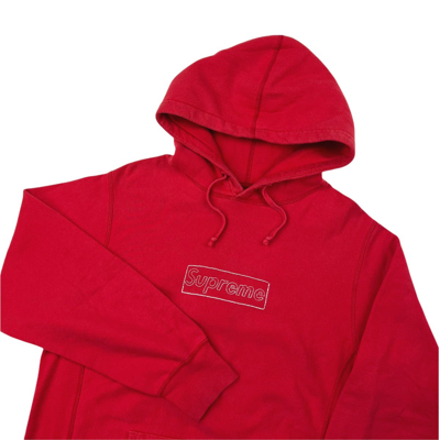 Pre-owned Supreme X Kaws 2011 Box Logo Hoodie In Red