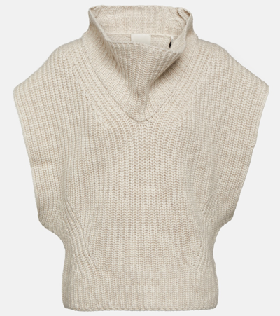 Isabel Marant Laos Wool And Cashmere Jumper Waistcoat In Beige