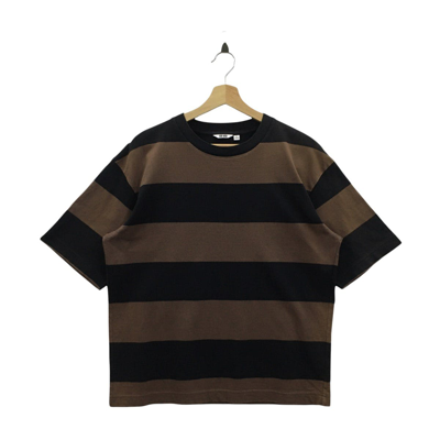 Pre-owned Lemaire X Uniqlo U Lemaire Striped Tshirt In Black