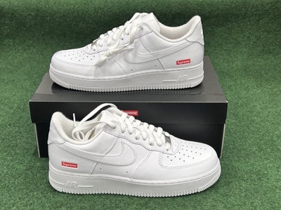Pre-owned Nike X Supreme Air Force 1 Low Box Logo Shoes In White