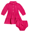 POLO RALPH LAUREN BABY COTTON DRESS AND BLOOMERS SET