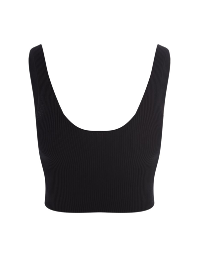 Chloé Ribbed-knit Cropped Top In Black