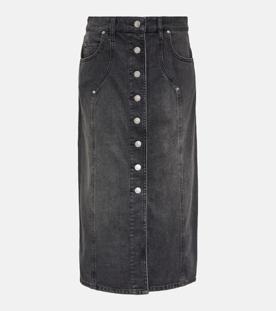 Isabel Marant Étoile Vandy Denim Midi Skirt In Black