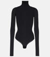 Alaïa Knit Turtleneck Bodysuit In Black