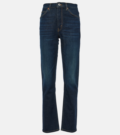 Re/done 70s High-rise Straight Jeans In Black