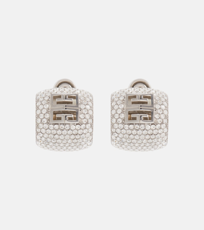 Givenchy 4g Crystal-embellished Earrings In Silver