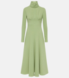 EMILIA WICKSTEAD OAKLEY PLEATED CRÊPE MIDI DRESS