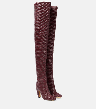 Bottega Veneta Canalazzo Leather Over-the-knee Boots In Brown