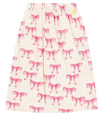 The Animals Observatory Kids' Ladybug Printed Cotton Skirt In White