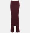 Alaïa High-rise Jersey Skirt Pants In Burgundy