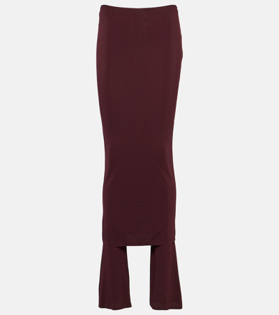 Alaïa High-rise Jersey Skirt Trousers In Burgundy