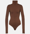 Wolford Colorado Turtleneck Bodysuit In Umber