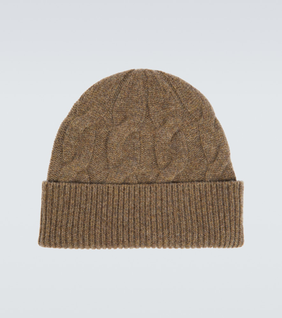 Le Kasha Abobo Cable-knit Cashmere Beanie In Green