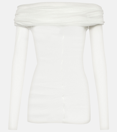 Christopher Esber Draped Silk Top In White