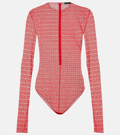 Givenchy 4g Lace Bodysuit In Red