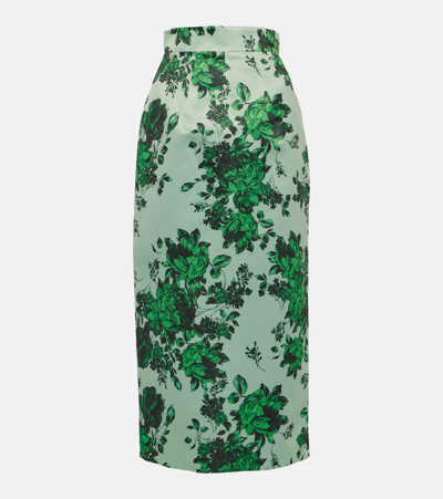 Emilia Wickstead Lorinda Floral-print Taffeta Midi Skirt In Green