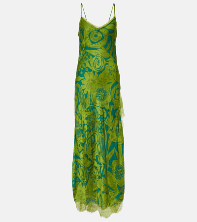 Poupette St Barth Lucia Floral Maxi Dress In Green