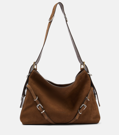 Givenchy Voyou Medium Suede Shoulder Bag In Brown