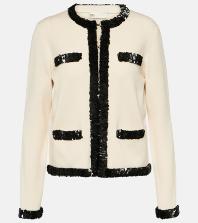 Tory Burch Kendra Wool And Sequin Jacket In Cream