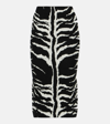 ALAÏA ALAÏA ZEBRA-PRINTED HIGH-RISE MIDI SKIRT