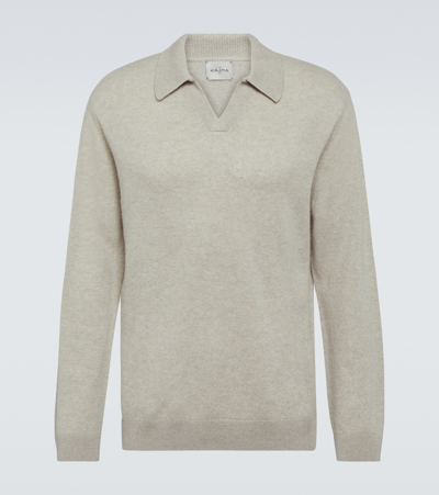 Le Kasha Gibson Cashmere Polo Sweater In Neutrals