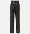 MUGLER LOW-RISE LEATHER STRAIGHT trousers