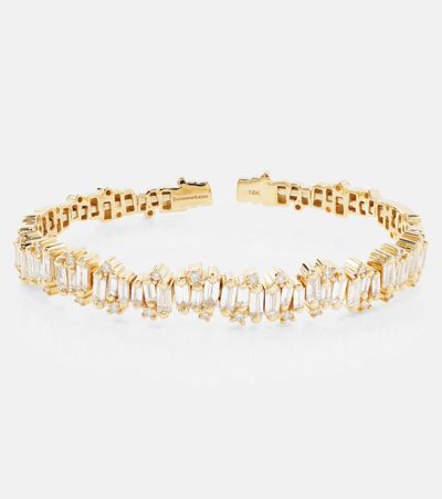 Suzanne Kalan Shimmer Audrey 18kt Gold Bangle With Diamonds