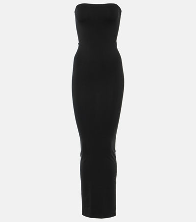 Wolford Fatal Strapless Jersey Maxi Dress In Black
