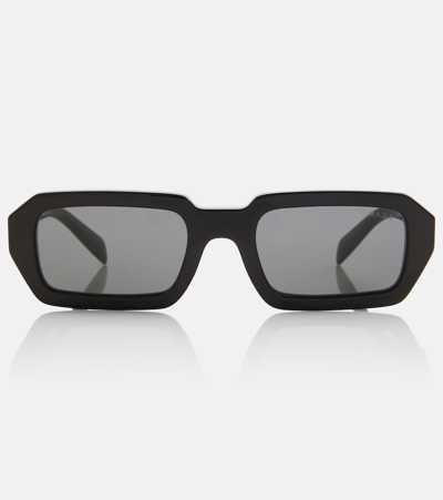 Prada Eckige Sonnenbrille In Schwarz