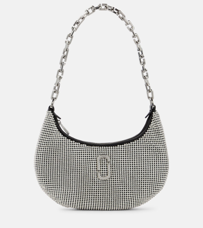 Marc Jacobs The Curve Small Embellished Shoulder Bag In Silver