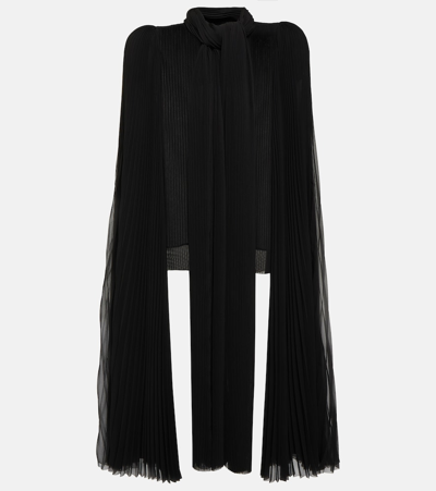 BALENCIAGA PLEATED CHIFFON BLOUSE