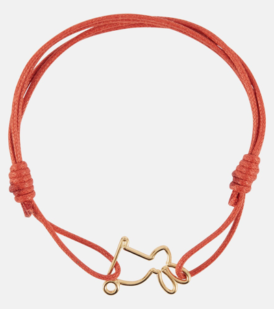 Aliita Conejito 9kt Gold Cord Bracelet In Orange
