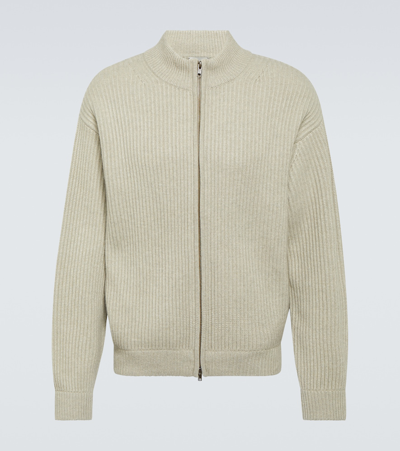 Le Kasha Hanoi Cashmere Zip-up Sweater In Neutrals