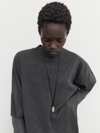 Massimo Dutti Short Sleeve Wool Blend Knit Sweater In Mittelgrau