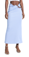 Christopher Esber Carina Cutout Long Skirt W/tulle Details In Cornflower