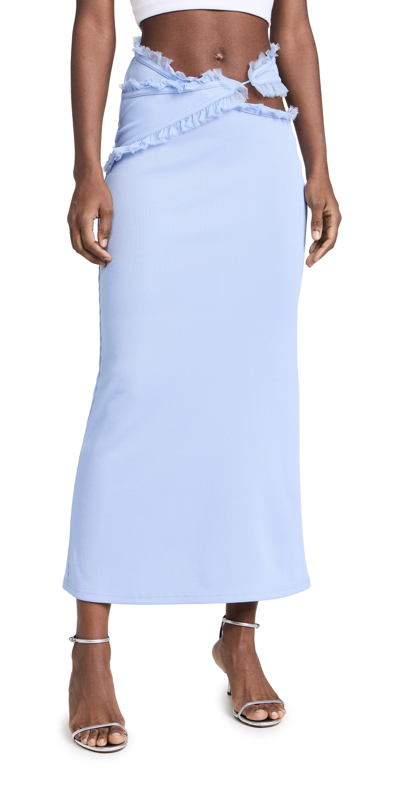 Christopher Esber Carina Midi Skirt In Light Blue