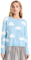 ALICE AND OLIVIA GLEESON PULLOVER ICE/SOFT WHITE