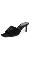 Tory Burch Eleanor Pave Medallion Slide Sandals In Perfect Black