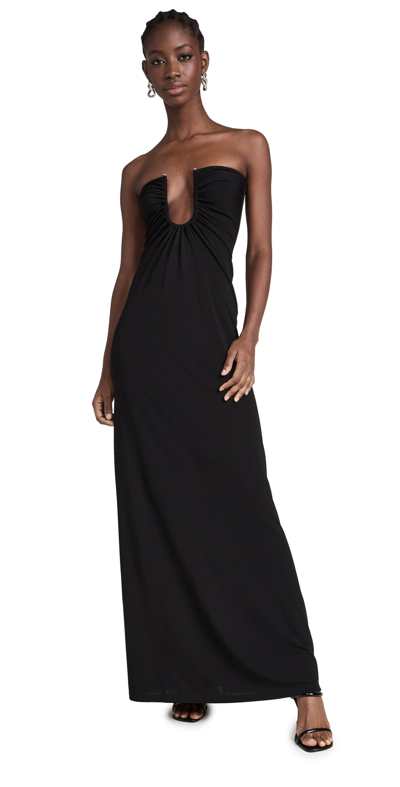 Christopher Esber Ruched Strapless Maxi Dress In Black