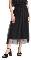 AUTUMN CASHMERE GATHERED SKIRT WITH TULLE BLACK