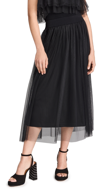 Autumn Cashmere Gathered Skirt With Tulle Black M