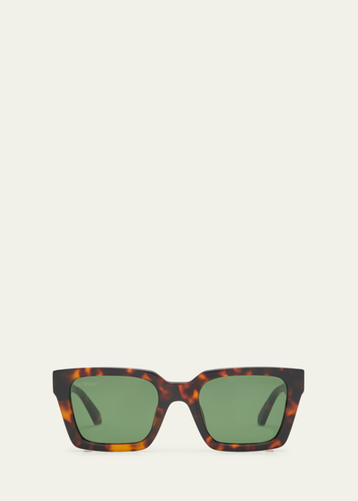 Off-white Tortoiseshell Palermo Sunglasses In Havana Green