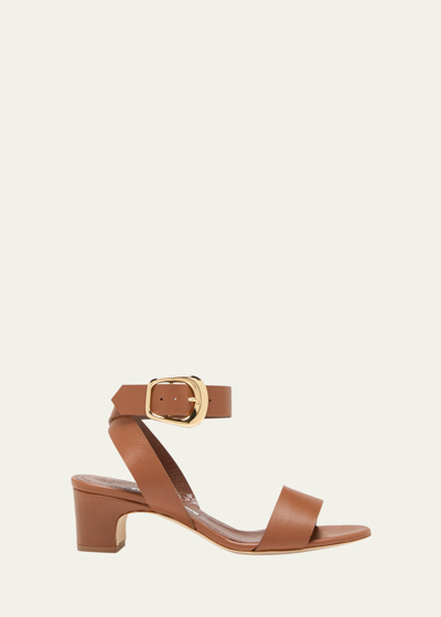 Manolo Blahnik Brutas Leather Ankle-strap Sandals In Mbrw2108