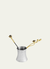 MICHAEL ARAM ANEMONE COFFEE POT WITH SPOON