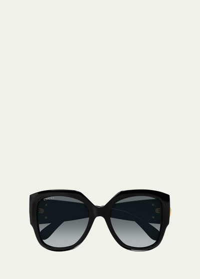 Gucci Gradient Butterfly Sunglasses In Black