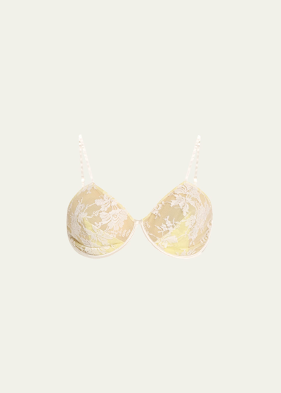 Marc Jacobs Runway Underwire Lace Bra In White Yellow