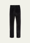 PRADA VELVET DENIM STRAIGHT-LEG PANTS