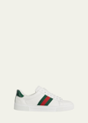 Gucci Sneakers Rubber Sole Contrasting Heel Tab In Bianco