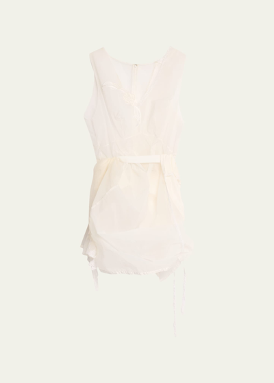 Marc Jacobs Runway Sheer Mini Dress With Lace Inserts In White
