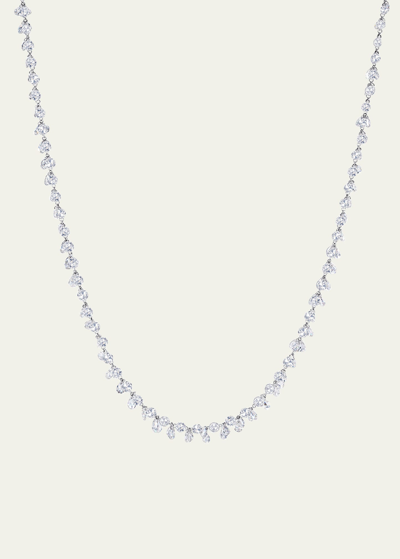 64 Facets 18k White Gold Blossom Diamond Necklace